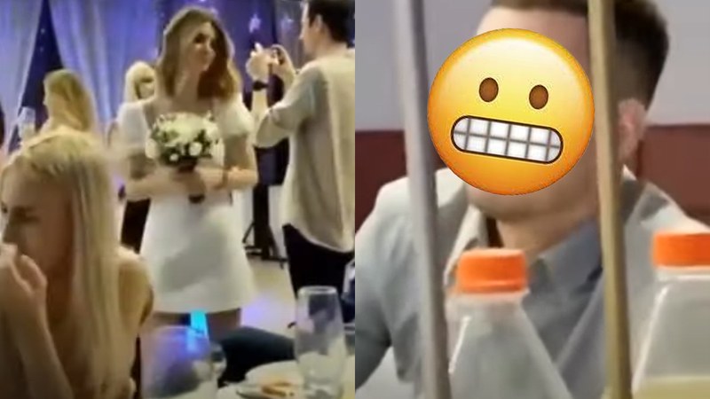 Zijn vriendin weet het bruidsboeket te vangen. Maar zijn reactie? Wel… (video)