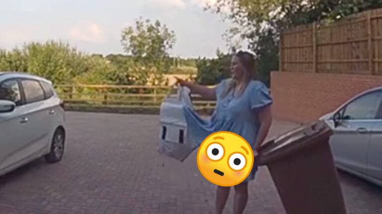 Vrouw ontmoet nieuwe buren voor de eerste keer. Maar dan? JURKJE omhoog: “Oei, daar gaat mijn waardigheid!” (video)