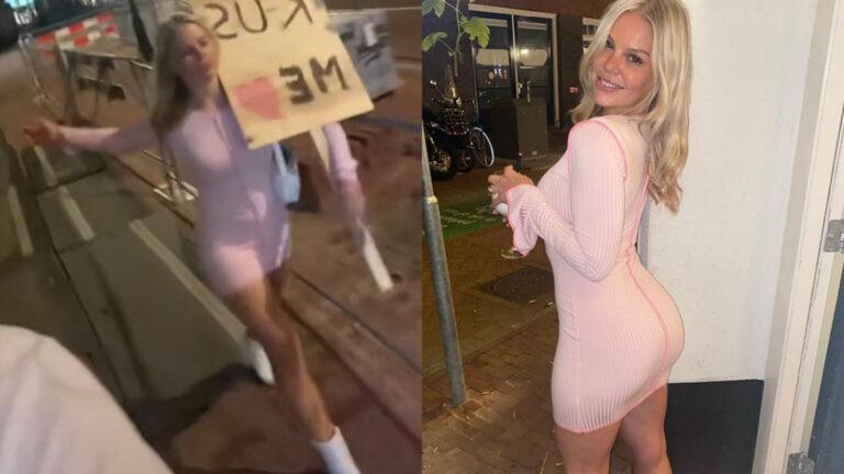 Nederlandse dame vraagt hulp aan agent: “Wil je mijn jurkje omlaag doen?” (video)