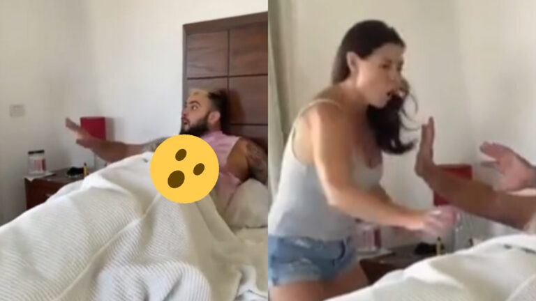 Ze denkt dat ze haar partner in bed betrapt met een ander. Maar dan? HILARISCH! (video)