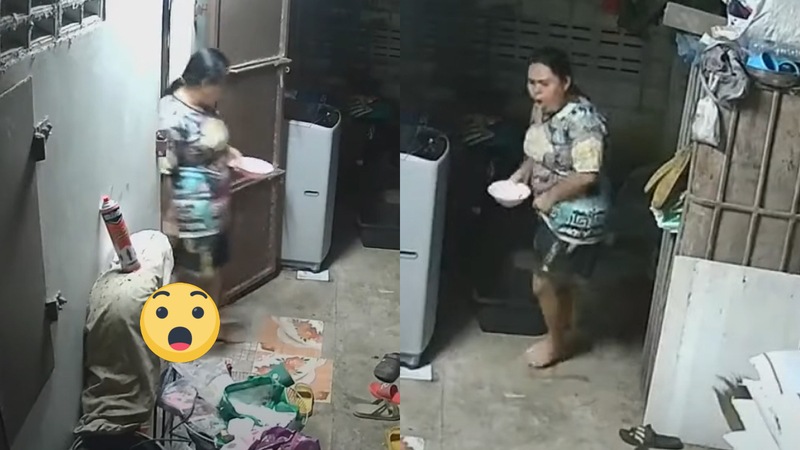 Dame hoort vreemd geluid rond huis en gaat even kijken. Niet veel later GILT ze het uit! (video)