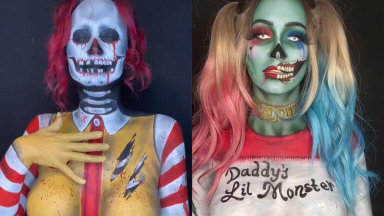 Deze dame draagt énkel een likje verf als halloweenoutfit. Het resultaat? GESLAAGD! (video)