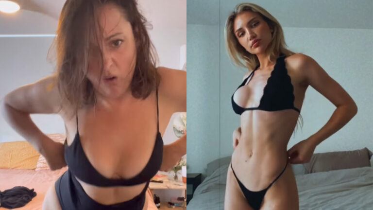 Dame maakt hilarische parodie op PIKANT filmpje van model. Volgers lovend: “Zo herkenbaar!” (video)