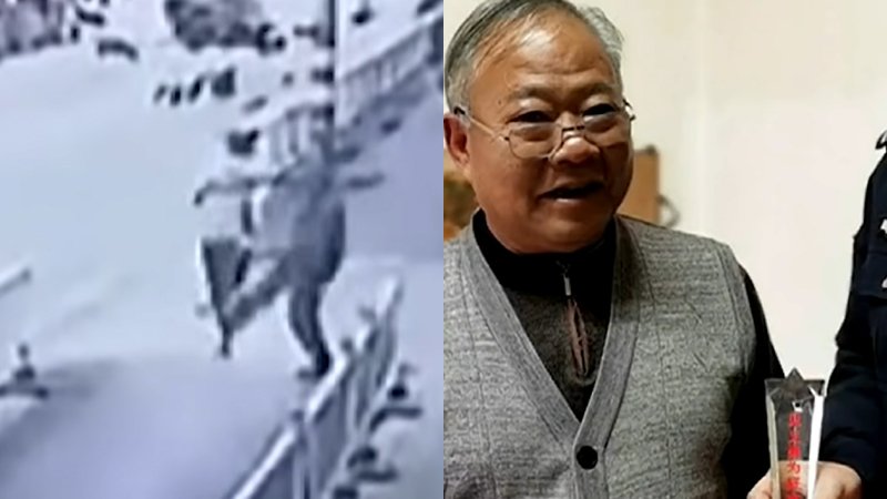 Alerte veteraan helpt politie een ‘voetje’ en haalt vluchtende dief vlotjes onderuit! (video)