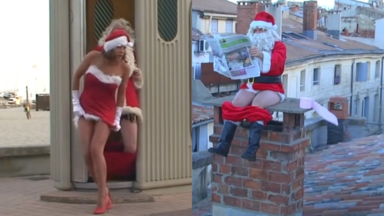 HILARISCH: Deze ‘stoute Kerstman’ heeft zich duidelijk geamuseerd dit jaar! (video)