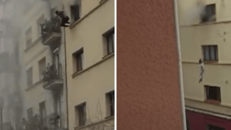 Hallucinante beelden: hotelgasten springen uit raam bij grote brand (video)