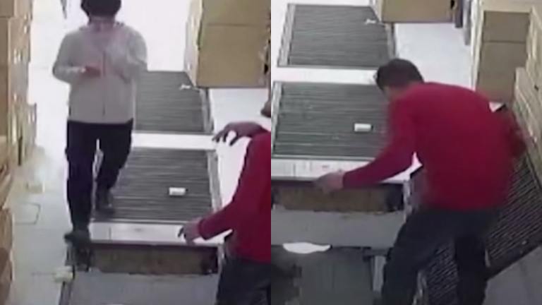 Onoplettende tiener te druk bezig met zijn smartphone. Gevolg? WOOPS! (video)