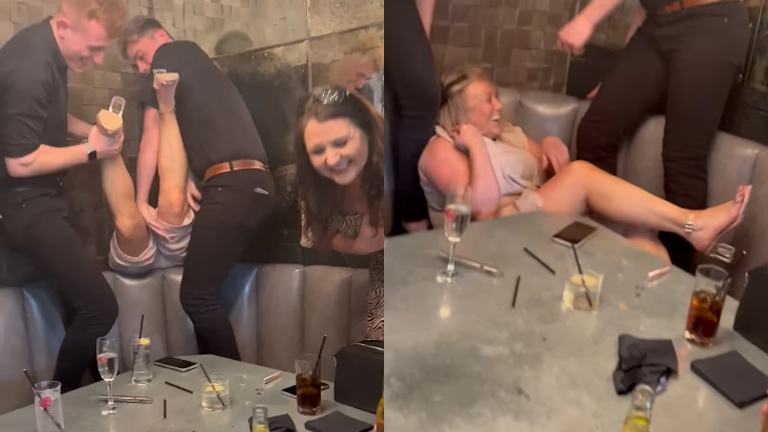 Dame begaat wel erg GÊNANTE blunder op restaurant: “Gelukkig droeg ze geen rokje!” (video)