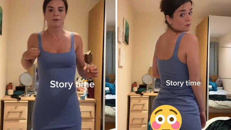 Vrouw gaat zonder ondergoed de deur uit, maar beseft nadien dat haar kleedje achteraan open is… (video)