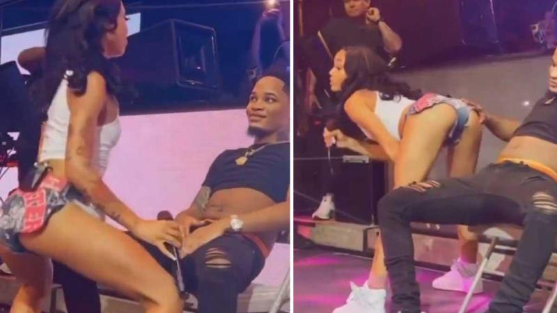 Zangeres stuurt fan van het podium omdat hij te handtastelijk is: «Wat een viespeuk!» (video)