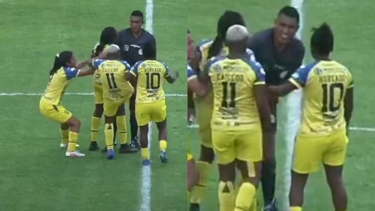 Boze voetbalster trapt los in ‘de kruising’… van de scheidsrechter (video)