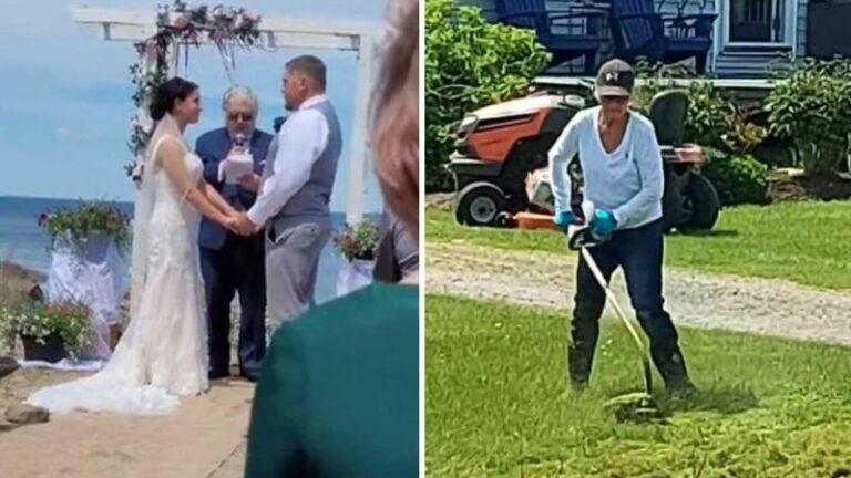 Ophef over vrouw die huwelijk verpest door gras te maaien: «Zo zielig van haar!» (video)