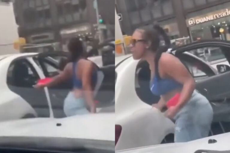 Vrouw schudt even met haar billen op straat. Maar da’s niet zonder gevaar! (fails)
