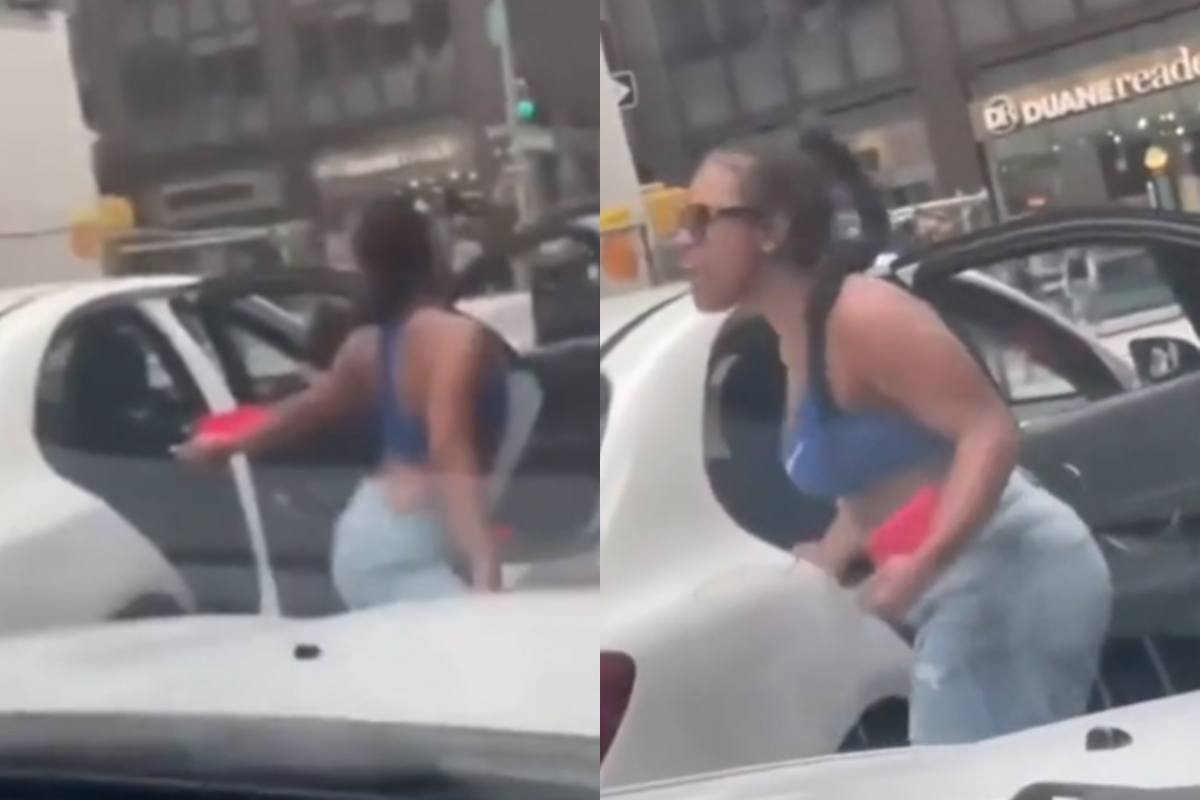 Vrouw schudt even met haar billen op straat. Maar da’s niet zonder gevaar! (fails)