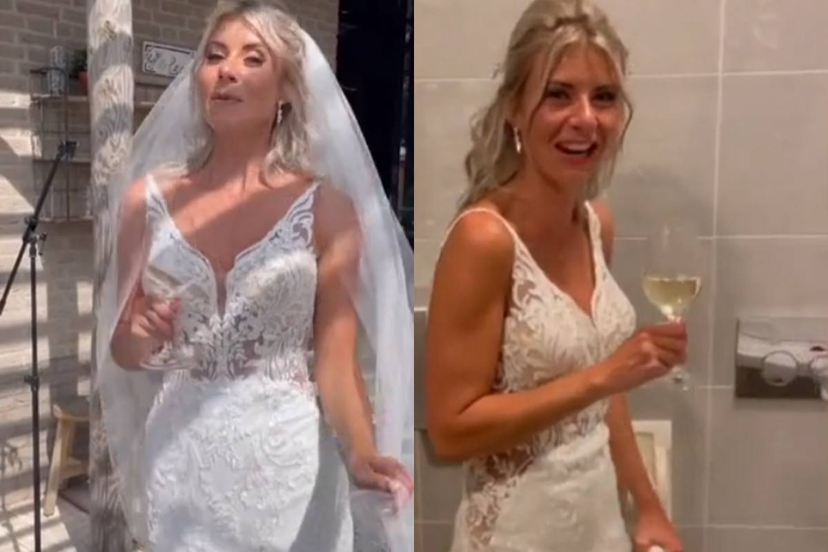 Bruid toont haar eerste versus haar laatste drankje op huwelijksfeest. Het verschil? Té grappig! (video)