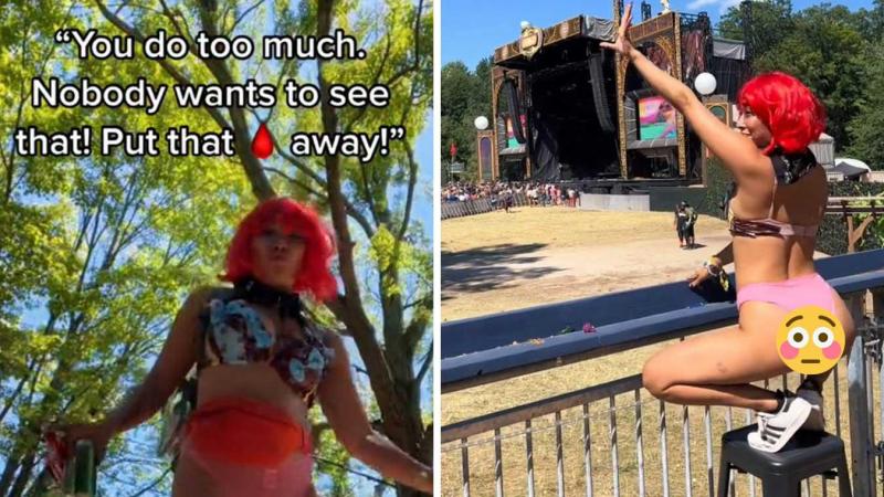 Ophef over influencer die maandverband ostentatief draagt op festival: «Dat wil niemand zien!» (video)