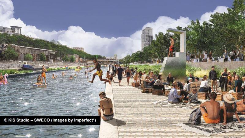 Komt er binnenkort een zwembad in het kanaal van Brussel?