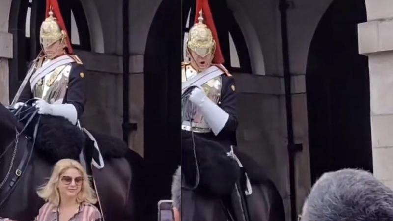 Lid van Queen’s guard brult naar toerist die zijn paard aanraakt: «Haar verdiende loon» (video)