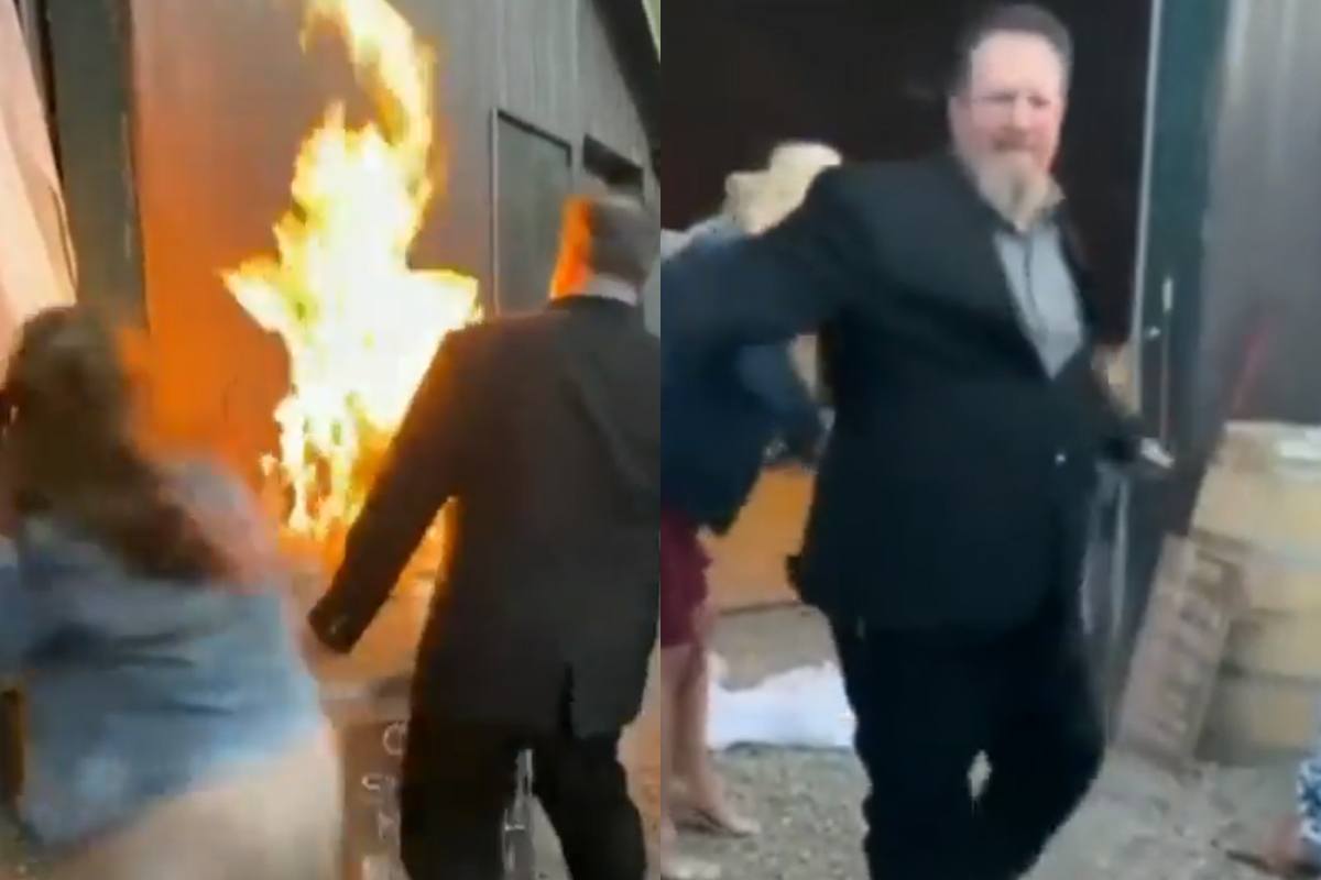 Dronken man op trouwfeest steekt per ongeluk de boel in brand. Maar dan? HELD! (video)