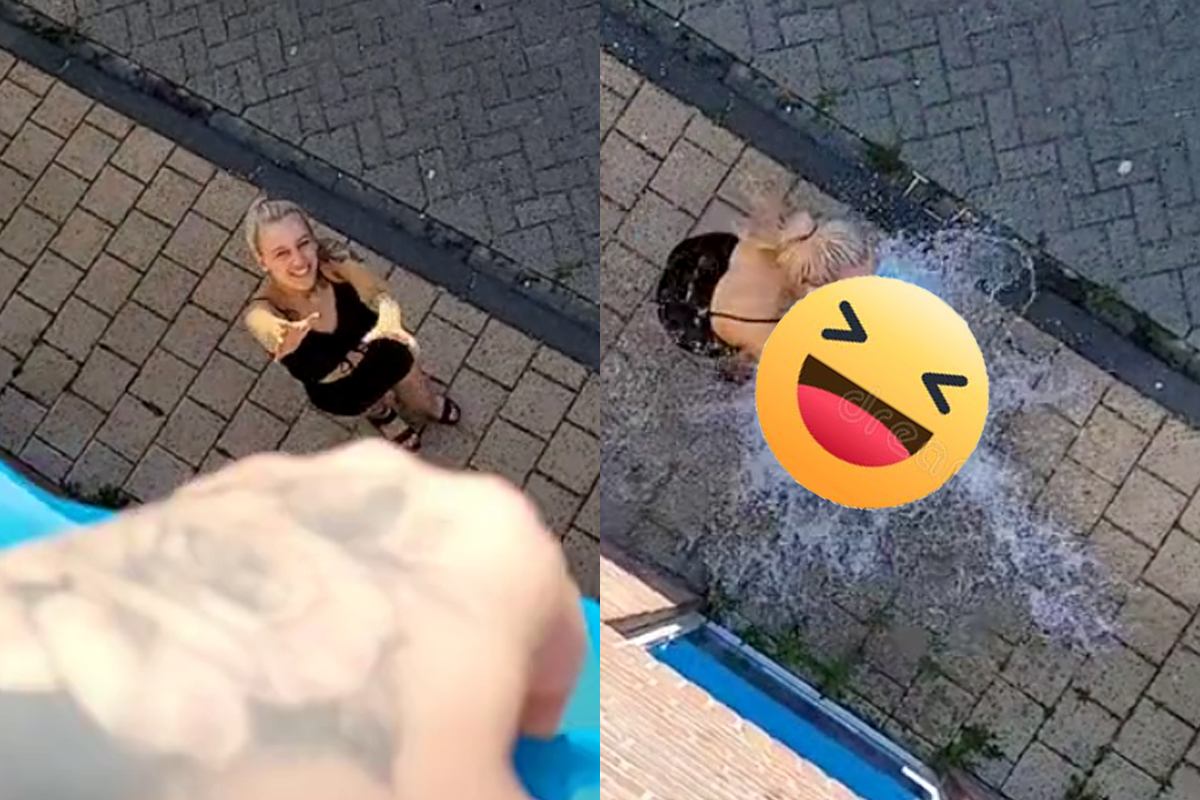 Vrouw vergeet boodschappentas en vraagt haar partner om hulp. Maar dan? KLETSNAT! (video)