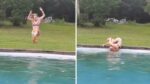 Vrouw probeert in zwembad te springen, maar maakt PIJNLIJKE inschattingsfout (video)