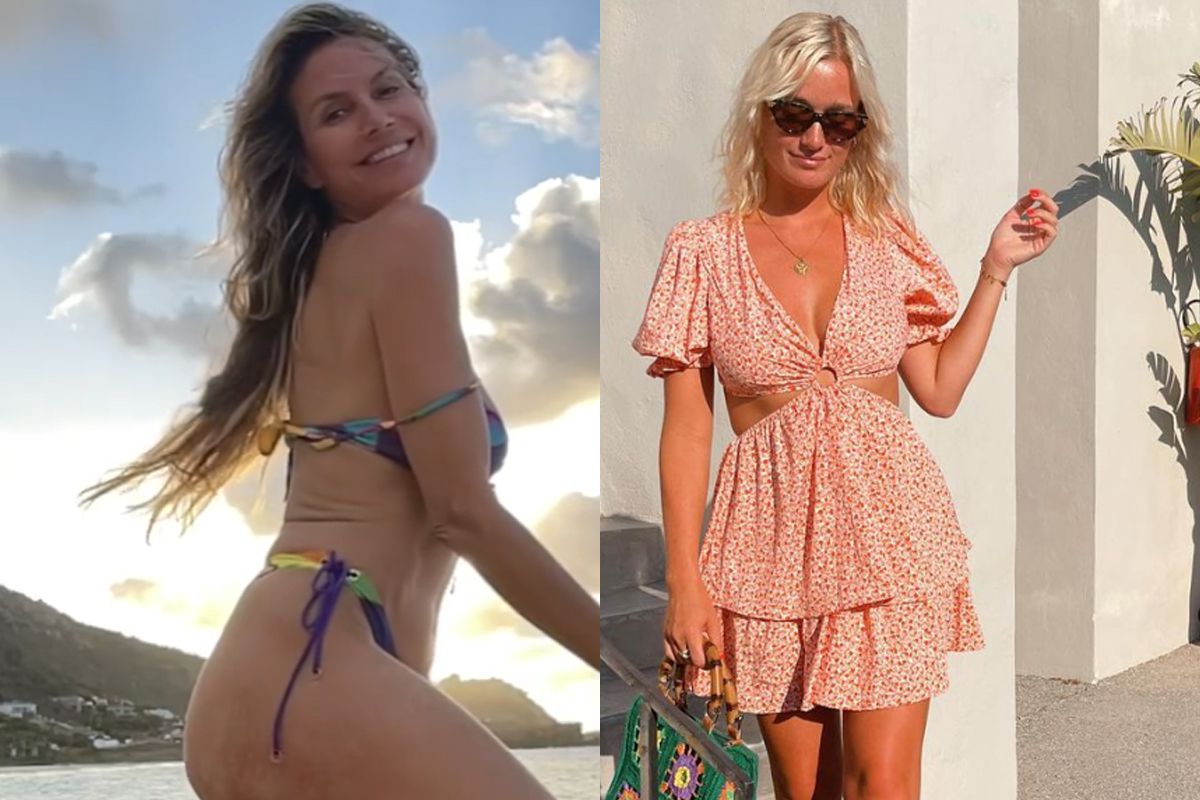 Katja Retsin geniet in bikini, Josje (ex-K3) neemt een frisse duik en Heidi Klum doet sensueel op het strand (foto’s/video)