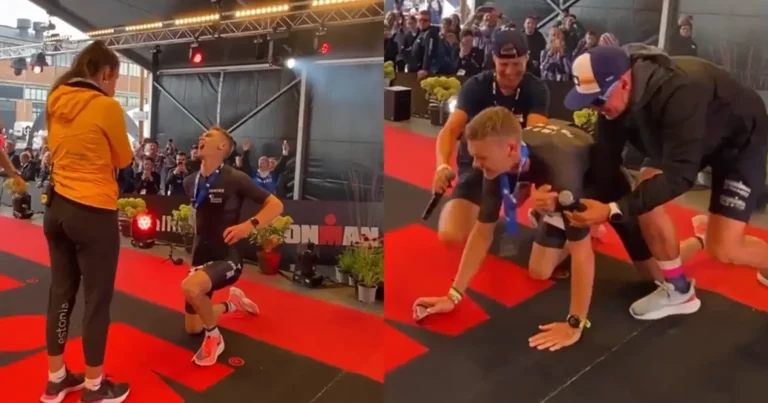 Beelden van wel erg pijnlijk huwelijksaanzoek gaan viraal: “Arme man!” (video)