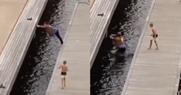 Dame zit in wel érg lastige situatie. Niet veel later? PLONS! (fails)