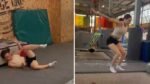 Atlete doet enorme salto op trampoline, maar bij de landing loopt het gevaarlijk mis: «Oh mijn God!» (video)