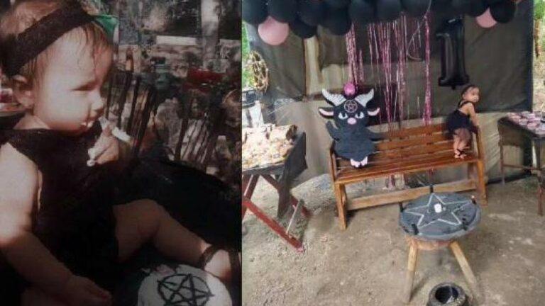 BIZAR. Moeder ontkent dat ze satanistisch feest gaf voor eerste verjaardag dochter, ondanks pentagrammen