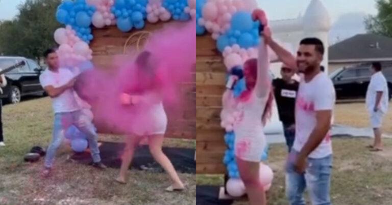 WOOPS: Vrouw ‘houdt een kleurtje over’ aan deze gender reveal (fails)