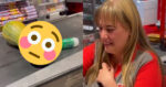 Kassierster met schaamrood op de wangen wegens ‘pikante’ items van klant: “Zo grappig!” (video)