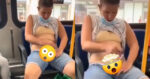 WTF: Dame werkt rustig haar schaamstreek even bij… op de TRAM! (video)