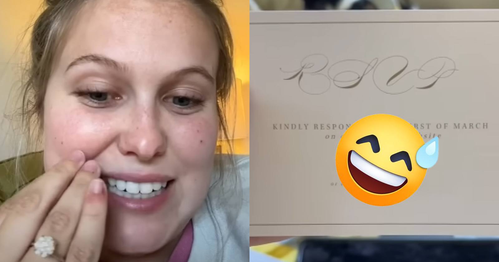 Dame begaat wel erg pikante blunder op uitnodiging voor haar trouw: &amp;quot;Zo ...