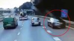 Tesla-bestuurder wil nog snel even invoegen voor vrachtwagen, maar dat komt NIET goed… (video)
