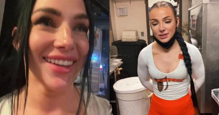 Creepy klant neemt ongevraagd foto’s van serveersters. Maar daar weet deze dame wel raad mee! (video)