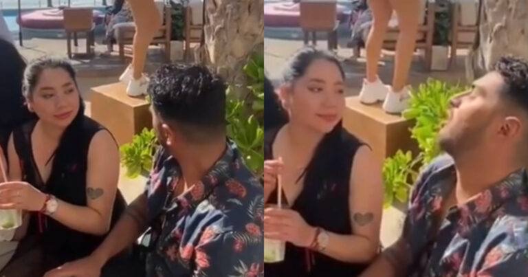 Man ‘afgeleid’ door danseres van strandbar. De reactie van zijn vriendin? Duidelijk! (video)