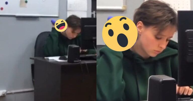 BIZAR: Dame gebruikt seksspeeltje als ‘massagetoestel’ tijdens de werkuren (video)