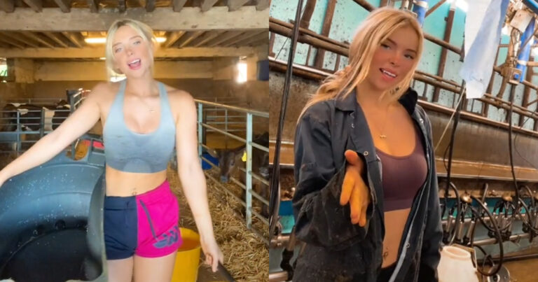 Knappe melkveehoudster gaat viraal op TikTok: “Oogverblindend!” (video’s)