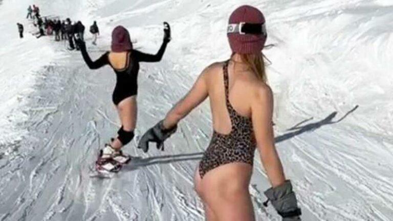 Kritiek op snowboarders die in badpak de piste afdalen: «Alles voor de aandacht!» (video)