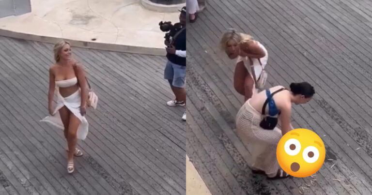 Vrouw geeft het beste van zichzelf voor de camera. Maar dan? WOOPS! (fails)