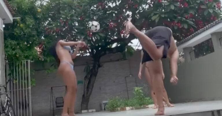 Man toont even wat hij kan met een bal. Maar dan? AUCH! (fails)