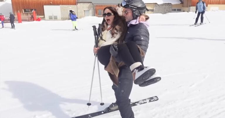 Viktor Verhulst skiet met vriendin Sarah in zijn armen: “Laat me niet vallen!” (video)