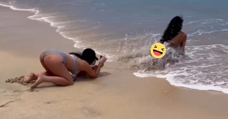 Dames houden ‘bijzondere’ fotoshoot op strand. En dat gaat maar moeizaam! (fails)