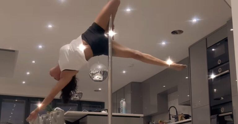 Paaldanseres toont even wat ze kan. Maar dan? WOOPS! (fails)