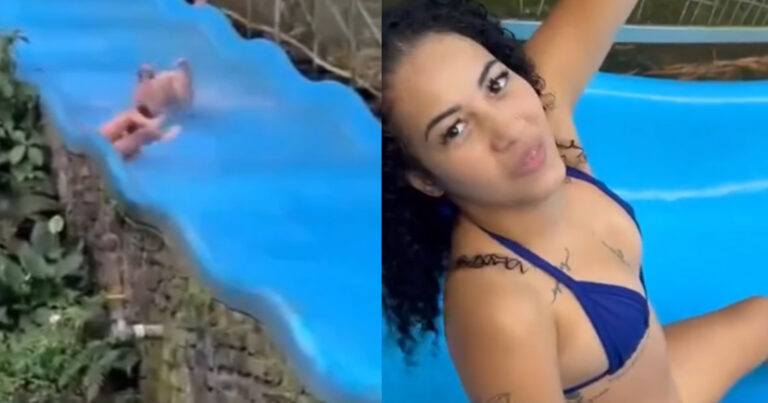 Deze dames zullen hun stevige ritje op waterglijbaan nog lang voelen! (fails)