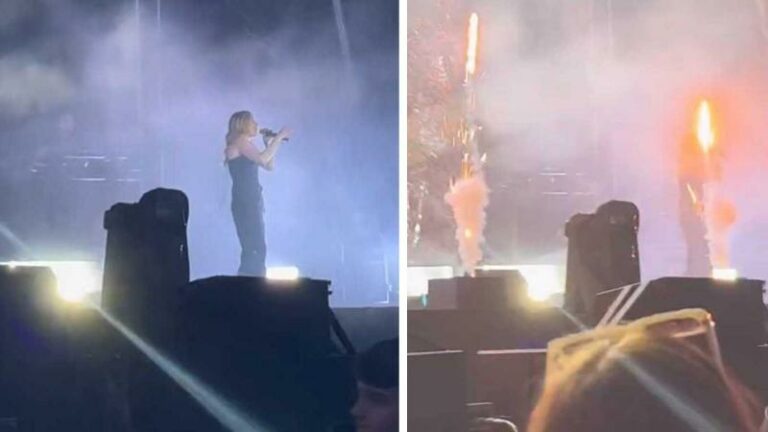 Ellie Goulding tijdens optreden in gezicht geraakt door vlammenwerper: «F*ck!» (video)