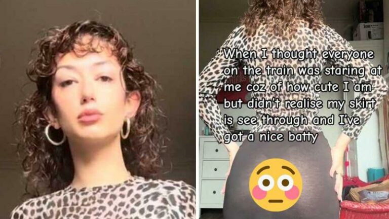 Vrouw wordt aangestaard op trein, maar beseft pas achteraf waarom: “Mijn rok is doorzichtig!” (video)
