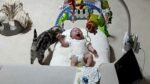 Baby ligt te huilen, maar dan komt kat des huizes hem troosten: “Zo schattig!” (video)
