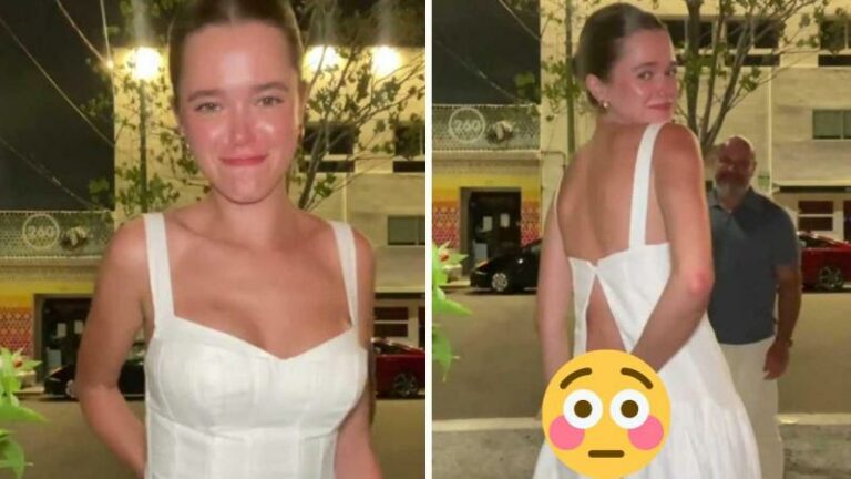 Vrouw gaat uit eten, maar beseft nadien dat haar jurk achteraan losgekomen is: “Oh nee, je droeg geen ondergoed!”